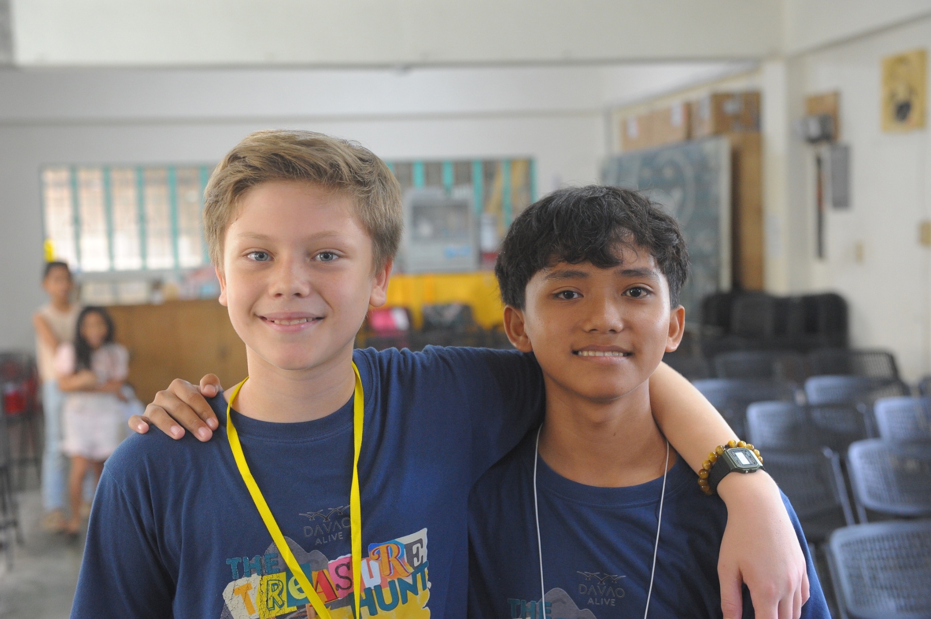 Two friends at the Treasure Hunt kids club